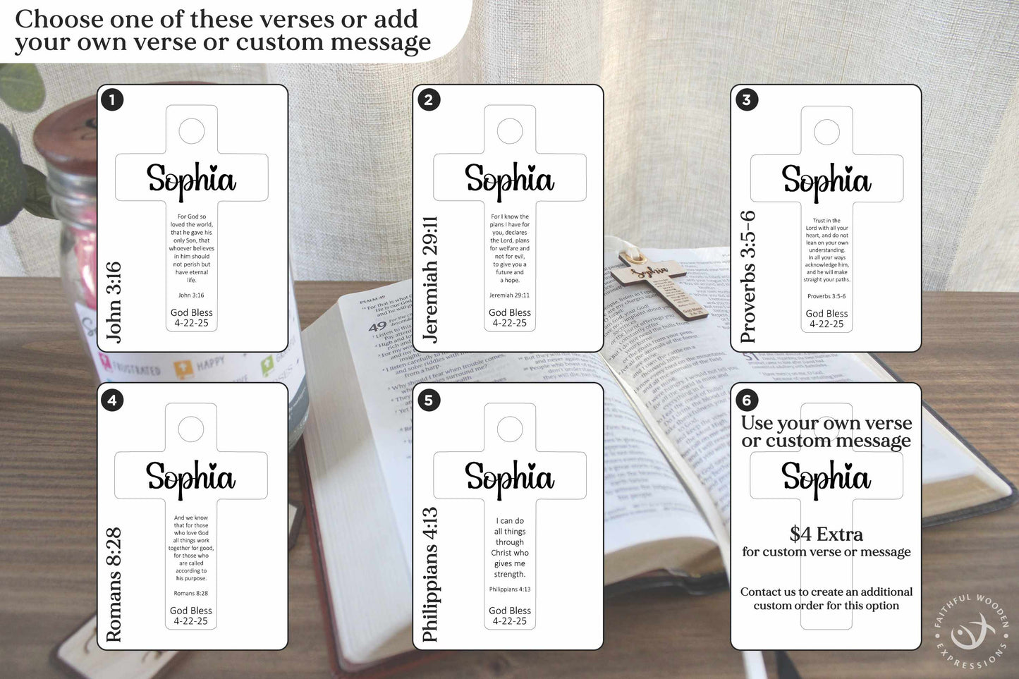 Custom Bible Verse Jar | Christian Encouragement Gift for Women & Men