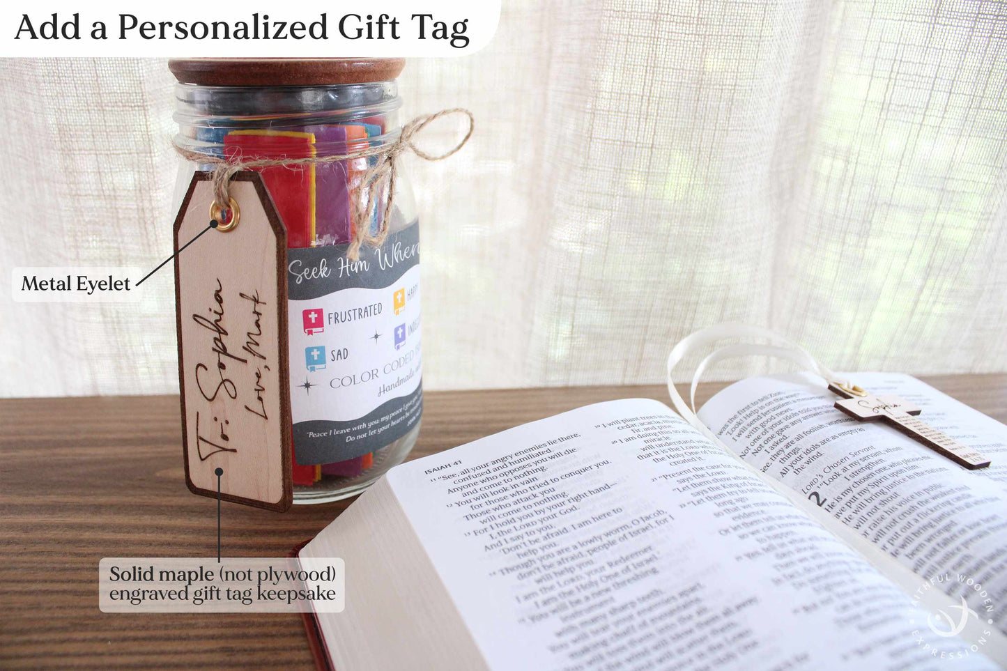 Custom Bible Verse Jar | Christian Encouragement Gift for Women & Men