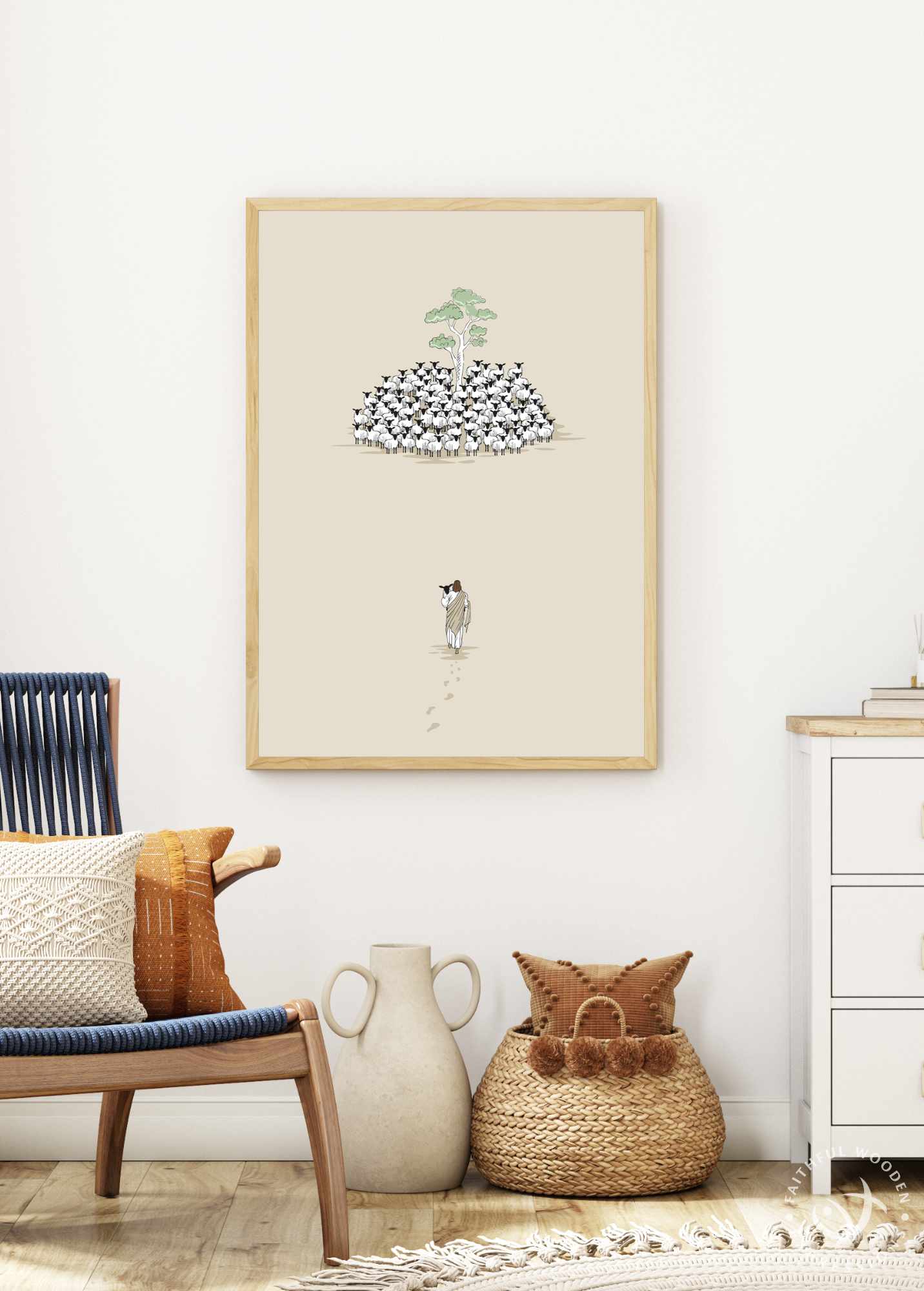 Lost Sheep Print: Good Shepherd Parable, Christian Wall Art (Digital Download)