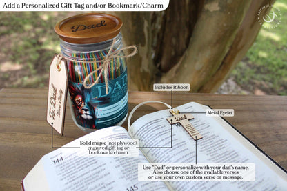 Seek Him Bible Verse Jar for Dad – Color-Coded Scriptures to Match His Emotions, Personalized Gift of Prayer, Encouragement & Daily Strength