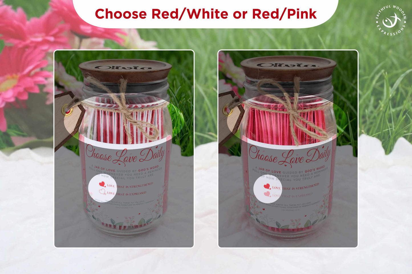 Christian Scripture Love Jar – Bible Verse Encouragement Gift for Wife Girlfriend or Faith Based Valentine Gift