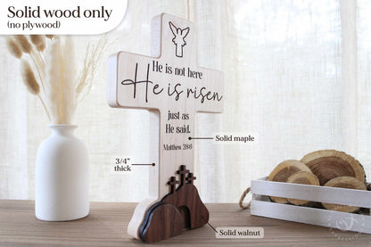 Resurrection Easter Scene | He Is Risen Empty Tomb Decor | Handmade He lives Religious Display | Christian Gift for Home or Family Keepsake