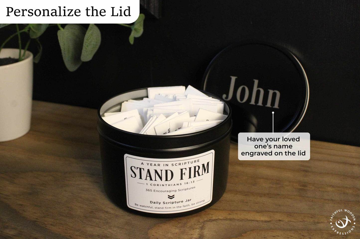 Personalized Daily Bible Verse Jar for Men with 365 Scriptures, A Meaningful Christian Encouragement Gift for Husband, Dad, Son or Friend