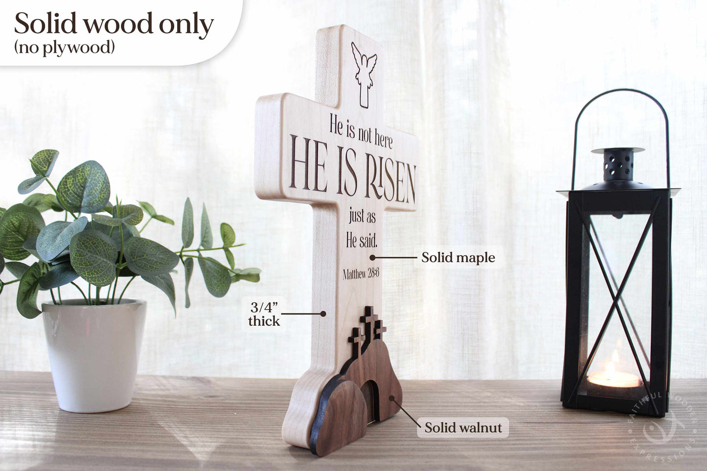 Empty Tomb Wooden Easter Display | He Is Risen Christian Scene | Religious Handmade Jesus lives Decor | Resurrection Gift for Home or Church