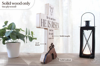 Empty Tomb Wooden Easter Display | He Is Risen Christian Scene | Religious Handmade Jesus lives Decor | Resurrection Gift for Home or Church