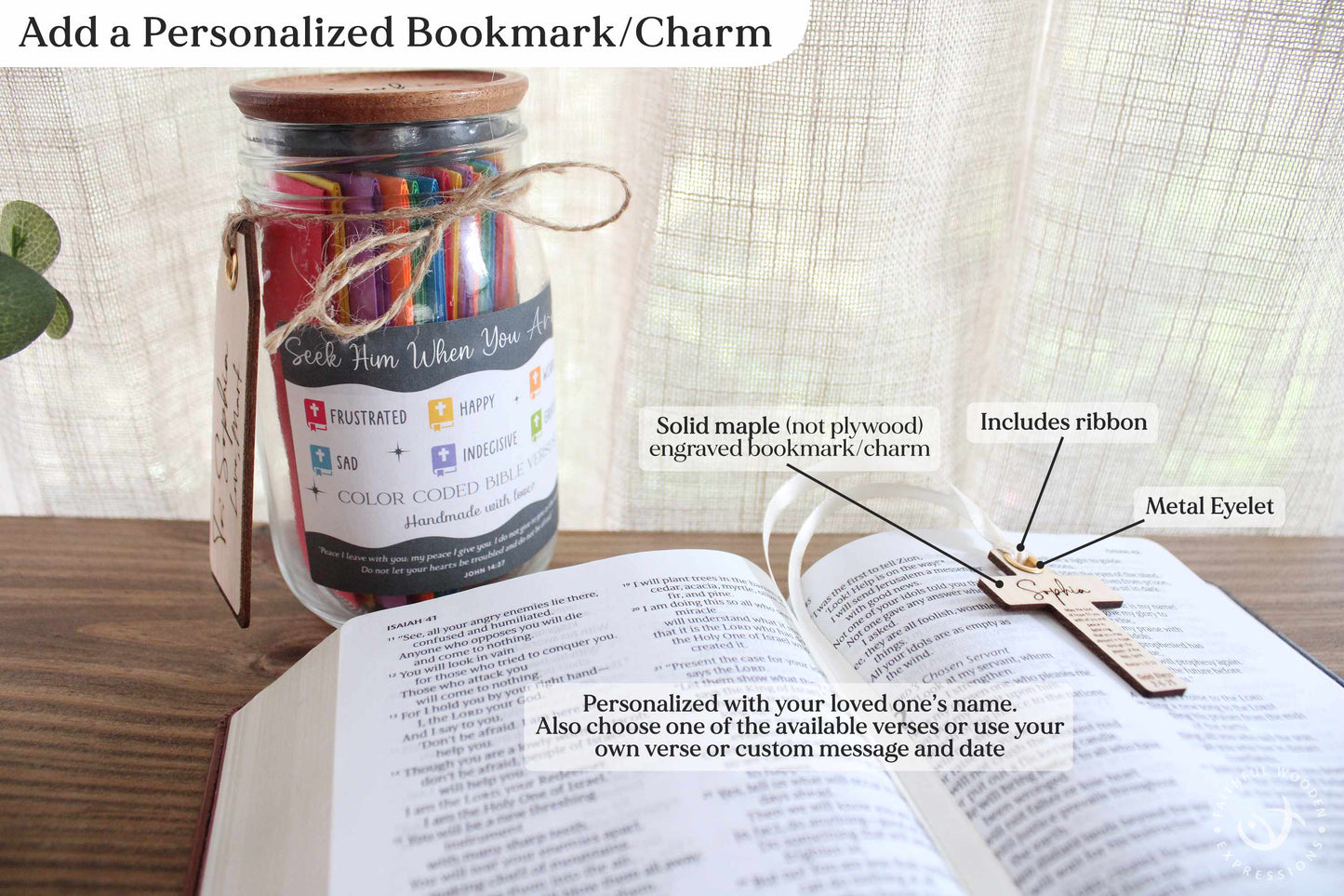 Custom Bible Verse Jar | Christian Encouragement Gift for Women & Men