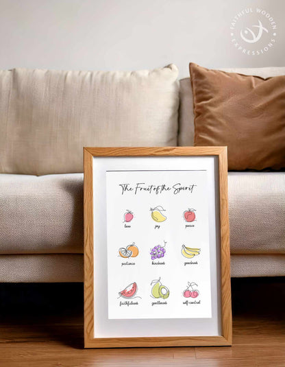Fruit of the Spirit Print: Christian Scripture, Modern Kitchen Art (Digital Download)
