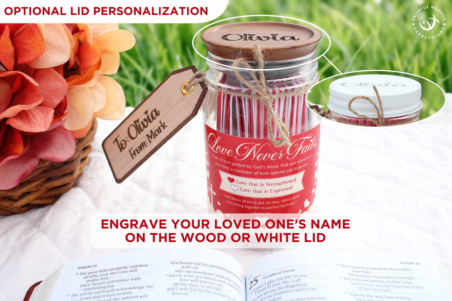 Christian Love Jar – Bible Verse Encouragement Gift for Wife, Girlfriend, Valentine
