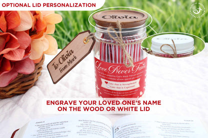 Christian Love Jar – Bible Verse Encouragement Gift for Wife, Girlfriend, Valentine