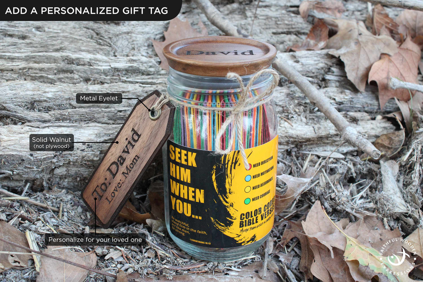 Christian Gift for Men – Color-Coded Bible Verse Jar for Guidance, Courage & Motivation