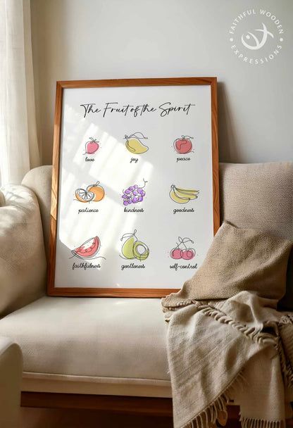 Fruit of the Spirit Print: Christian Scripture, Modern Kitchen Art (Digital Download)