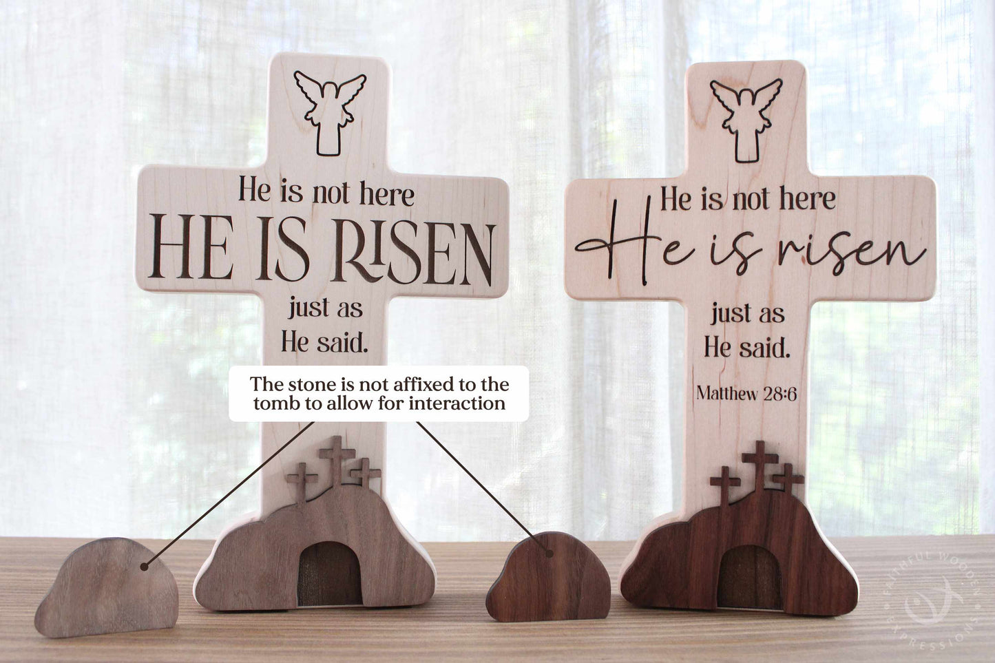 Resurrection Easter Scene | He Is Risen Empty Tomb Decor | Handmade He lives Religious Display | Christian Gift for Home or Family Keepsake