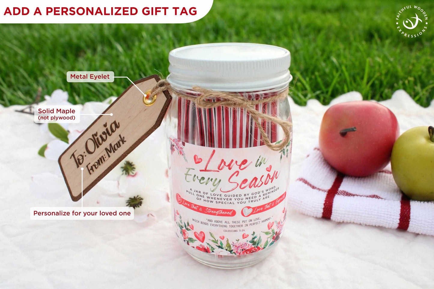 Faith Based Love Jar – Christian Bible Verse Jar for Marriage Relationship or Wedding Gift