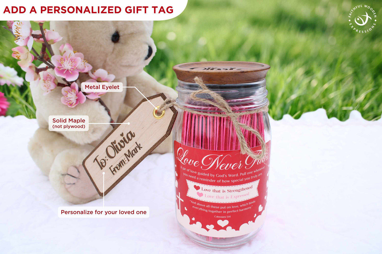 Christian Love Jar – Bible Verse Encouragement Gift for Wife, Girlfriend, Valentine