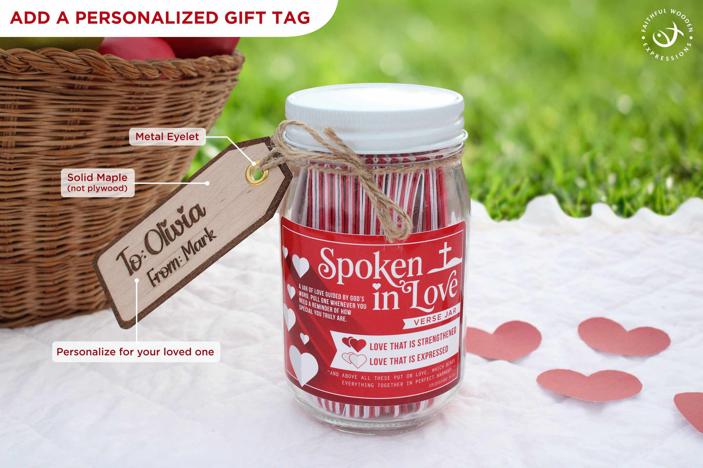 Personalized Bible Verse Jar for Mom, Wife, or Friend – Christian Encouragement Gift with Color-Coded Verses