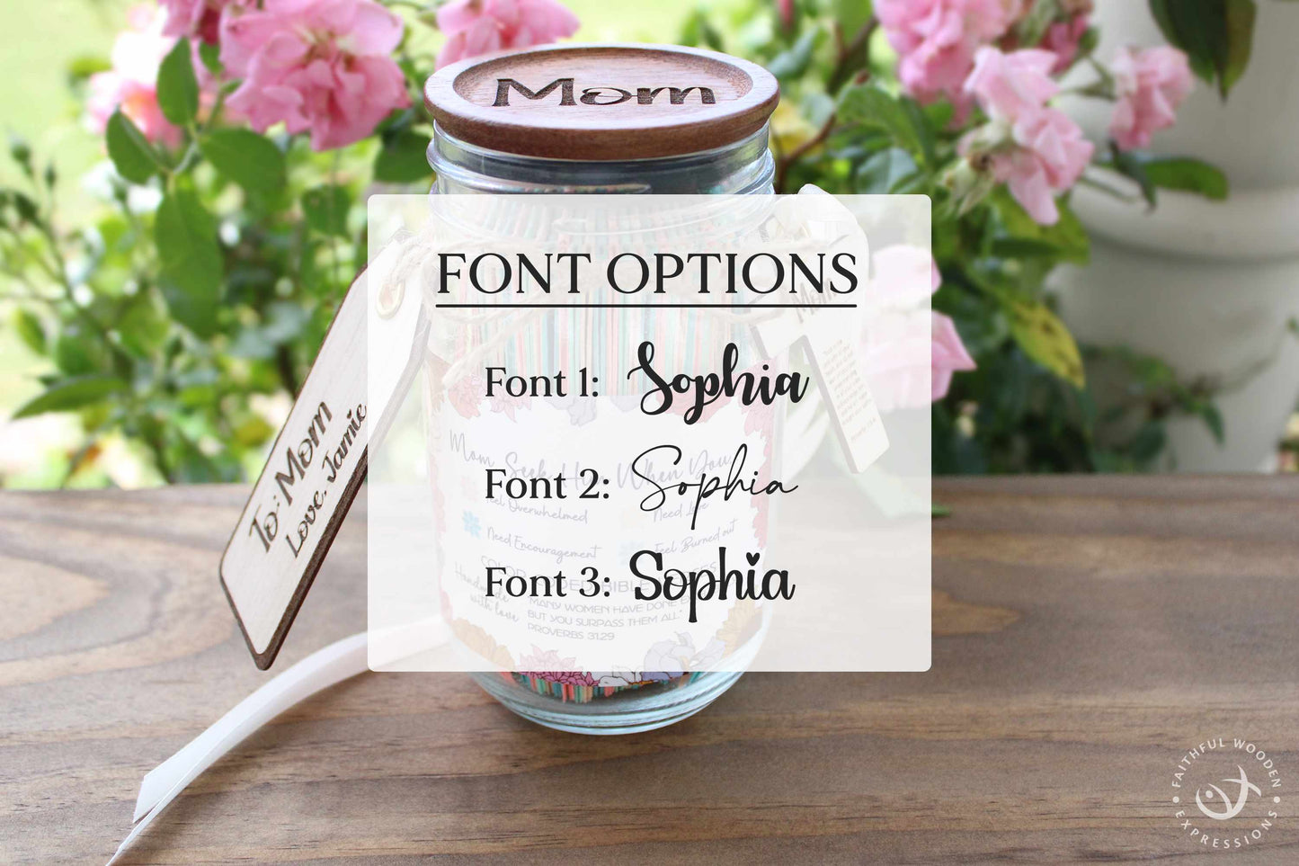 Mom Personalized Bible Verse Jar Gift - Color-Coded Scriptures for Encouragement & Prayer for Mothers