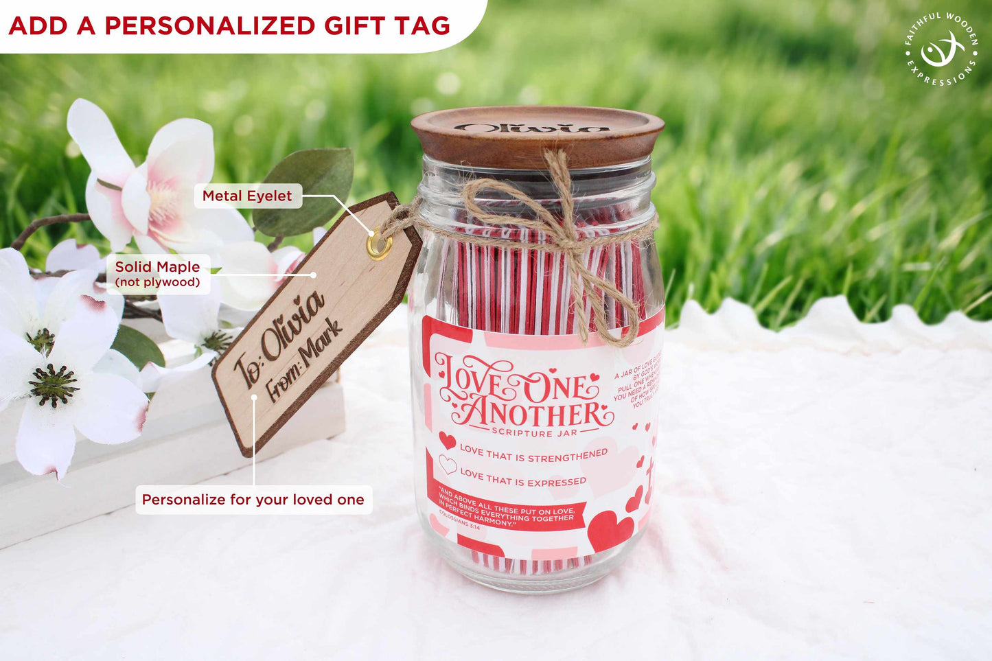 Christian Wedding or Engagement Gift – Love Bible Verse Jar with Scripture Encouragement