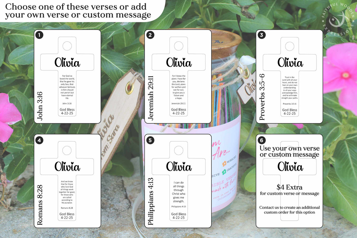 Bible Verse Jar for Girls with Daily Encouragement Scriptures