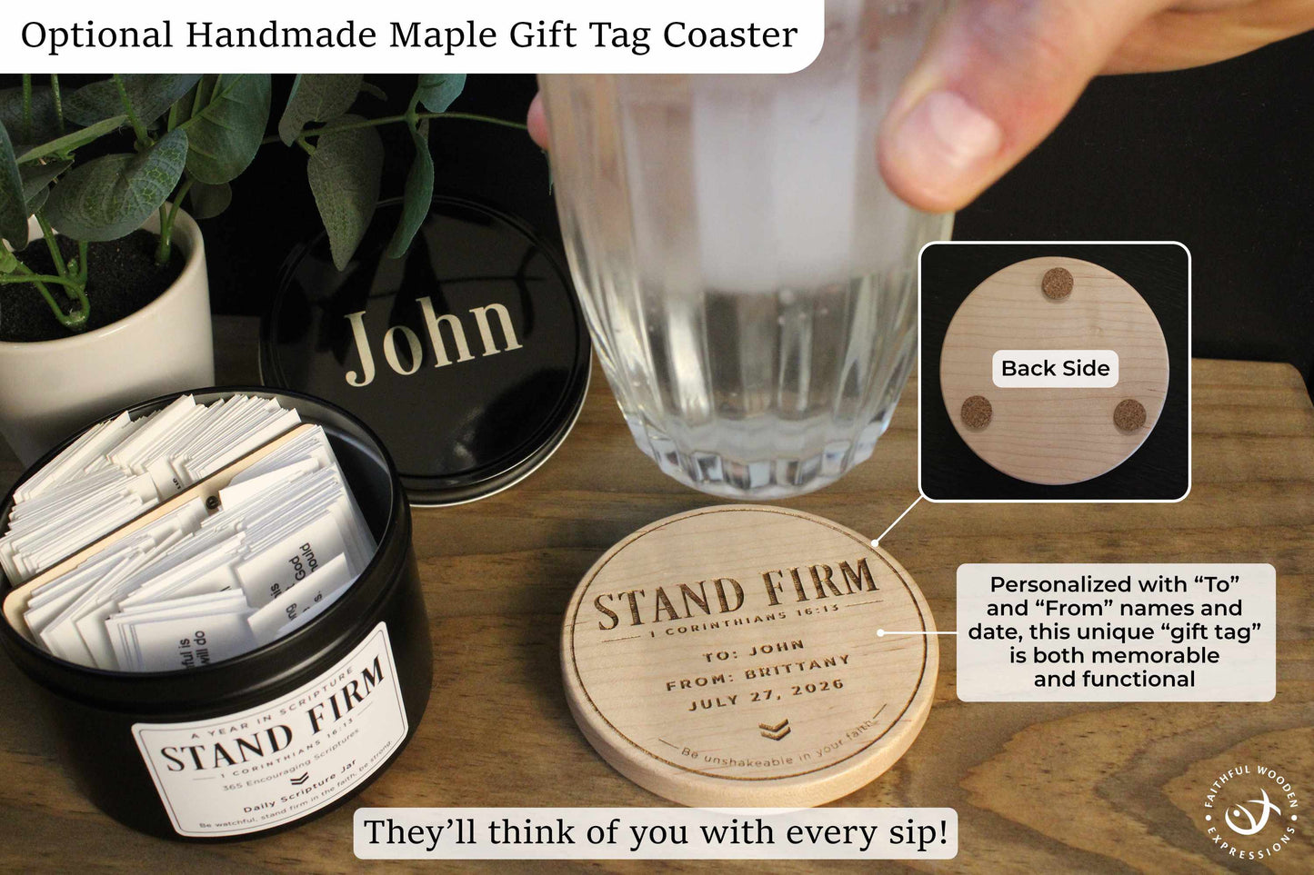 Personalized Daily Bible Verse Jar for Men with 365 Scriptures, A Meaningful Christian Encouragement Gift for Husband, Dad, Son or Friend