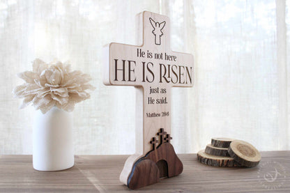 Empty Tomb Wooden Easter Display | He Is Risen Christian Scene | Religious Handmade Jesus lives Decor | Resurrection Gift for Home or Church