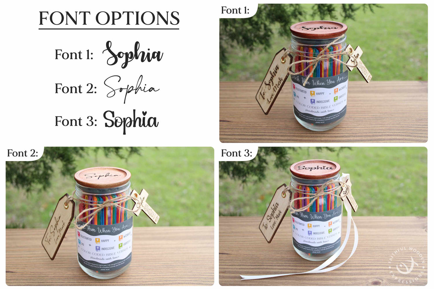 Custom Bible Verse Jar | Christian Encouragement Gift for Women & Men