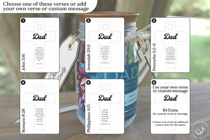 Seek Him Bible Verse Jar for Dad – Color-Coded Scriptures to Match His Emotions, Personalized Gift of Prayer, Encouragement & Daily Strength