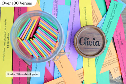 Bible Verse Jar for Girls with Daily Encouragement Scriptures