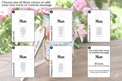 Mom Personalized Bible Verse Jar Gift - Color-Coded Scriptures for Encouragement & Prayer for Mothers