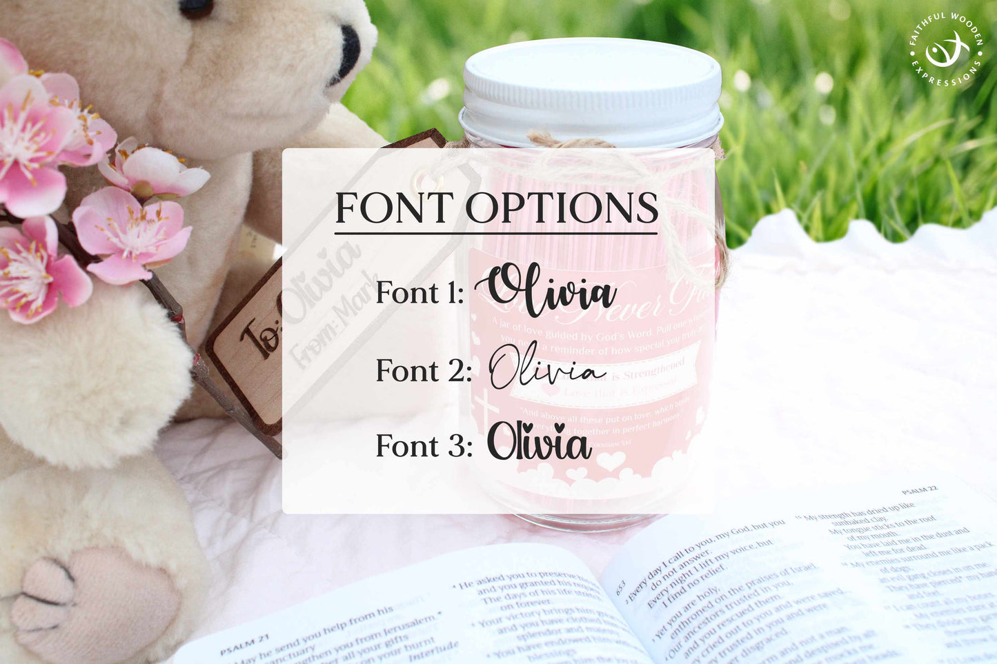 Christian Love Jar – Bible Verse Encouragement Gift for Wife, Girlfriend, Valentine