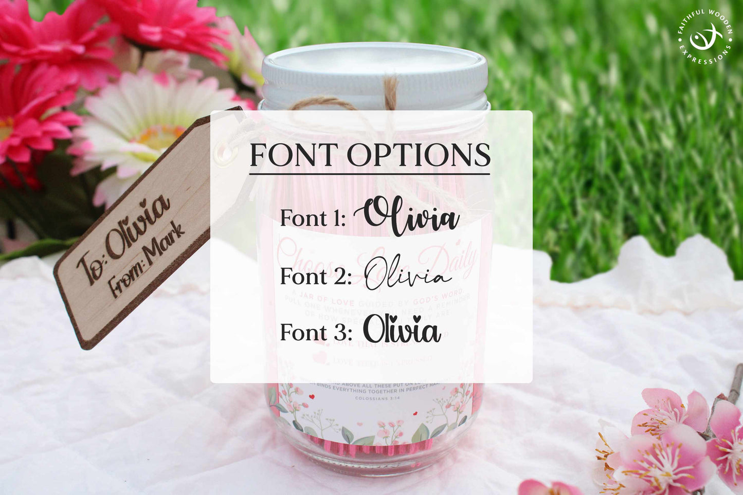 Christian Scripture Love Jar – Bible Verse Encouragement Gift for Wife Girlfriend or Faith Based Valentine Gift