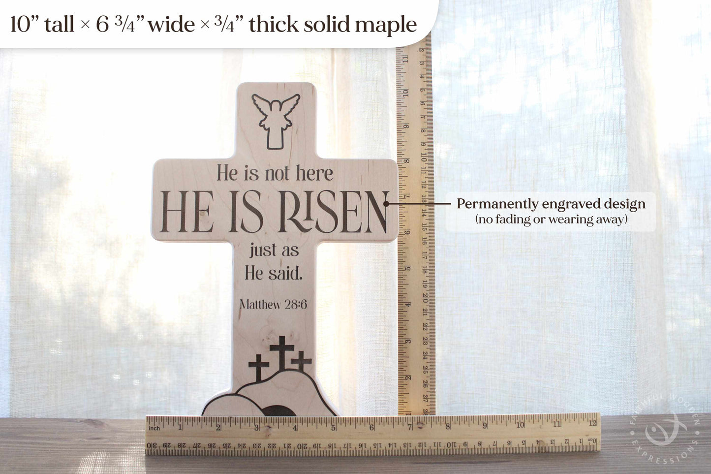 Religious Easter Display | Handmade Empty Tomb Scene | He Is Risen Wooden Decor | Jesus Resurrection Gift for Christian Home or Holiday