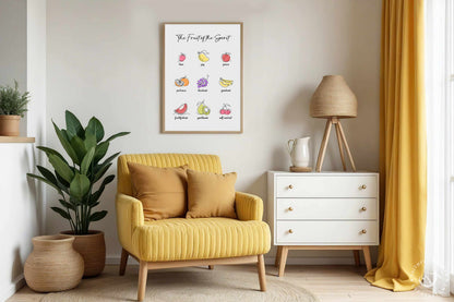 Fruit of the Spirit Print: Christian Scripture, Modern Kitchen Art (Digital Download)