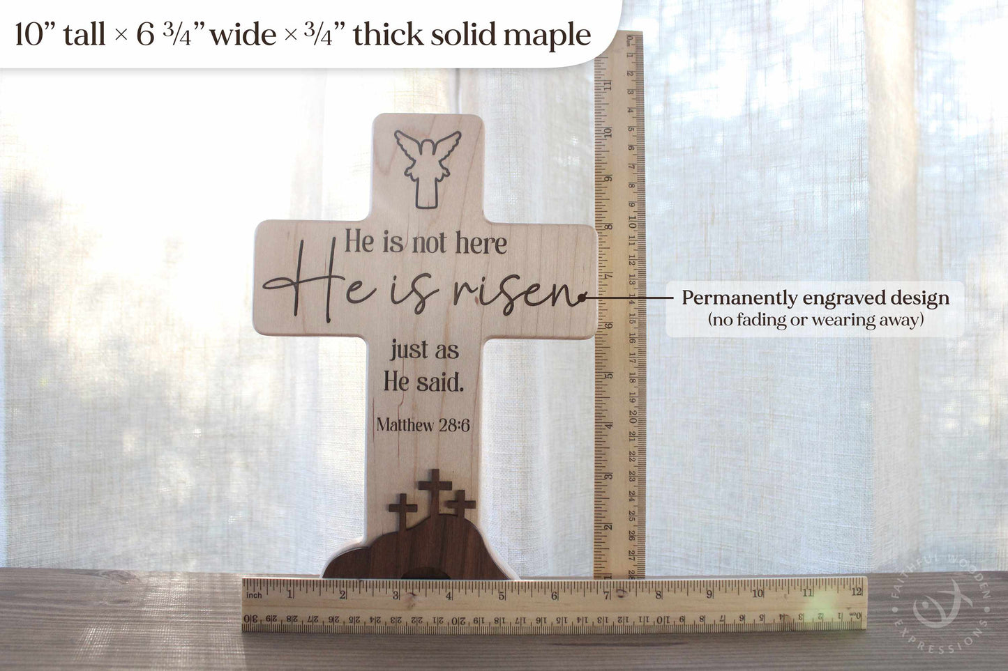 Resurrection Easter Scene | He Is Risen Empty Tomb Decor | Handmade He lives Religious Display | Christian Gift for Home or Family Keepsake