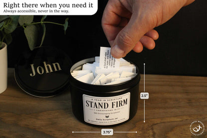 Personalized Daily Bible Verse Jar for Men with 365 Scriptures, A Meaningful Christian Encouragement Gift for Husband, Dad, Son or Friend