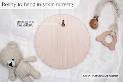 Personalized Baby Announcement Sign: 3D Maple Wood Name, Birth Stats