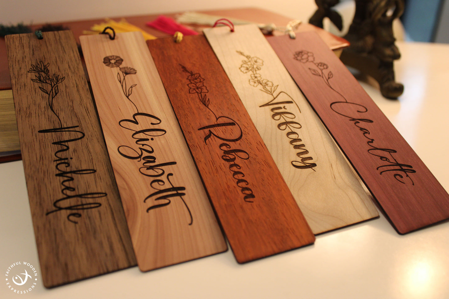 Personalized Birth Month Flower Bookmark