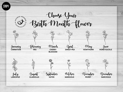 Personalized Birth Month Flower Bookmark