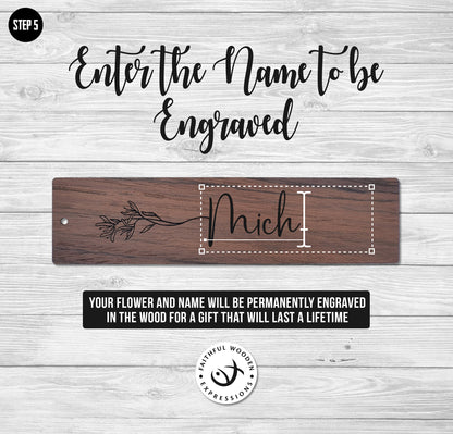 Personalized Birth Month Flower Bookmark