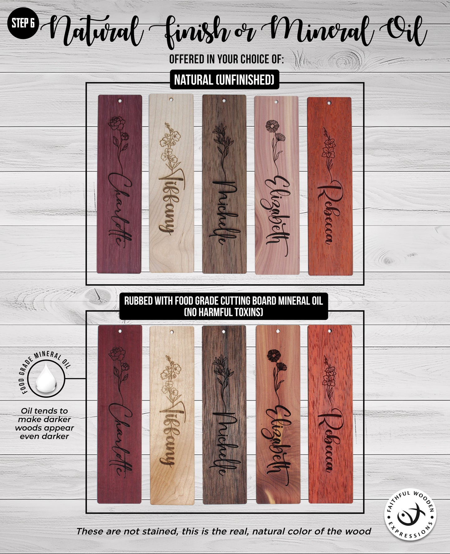 Personalized Birth Month Flower Bookmark
