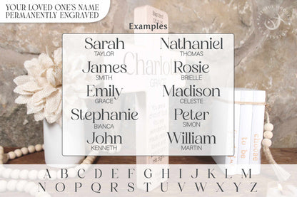 Personalized Baptism Cross for Boy or Girl with Dual Engraved Names | Timeless Modern Boho Gift