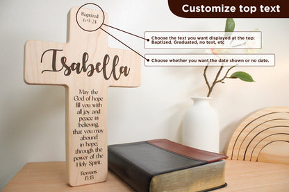 Personalized Baptism Cross for Boy or Girl (Customize for any occasion)