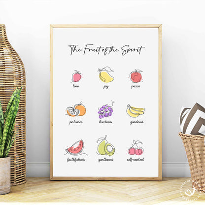 Fruit of the Spirit Print: Christian Scripture, Modern Kitchen Art (Digital Download)
