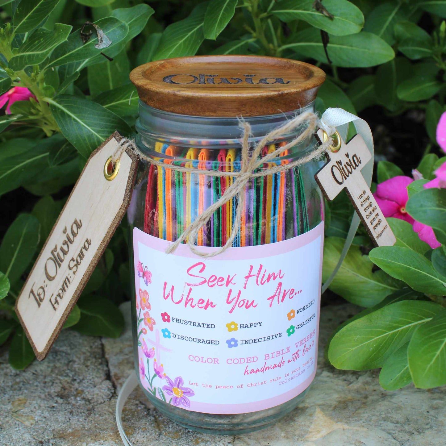 Bible Verse Jar for Girls with Daily Encouragement Scriptures