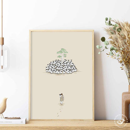 Lost Sheep Print: Good Shepherd Parable, Christian Wall Art (Digital Download)