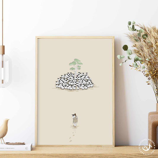 Lost Sheep Print: Good Shepherd Parable, Christian Wall Art (Digital Download)