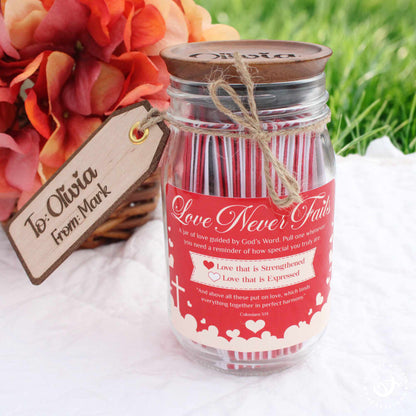 Christian Love Jar – Bible Verse Encouragement Gift for Wife, Girlfriend, Valentine