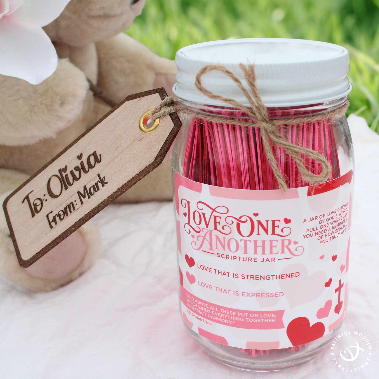 Christian Wedding or Engagement Gift – Love Bible Verse Jar with Scripture Encouragement