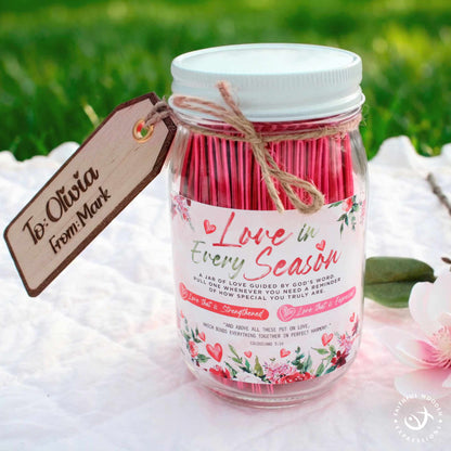 Faith Based Love Jar – Christian Bible Verse Jar for Marriage Relationship or Wedding Gift