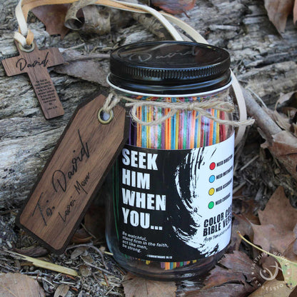 Bible Verse Jar for Men – Color-Coded Scriptures for Direction, Courage, Motivation & Assurance