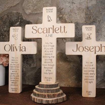 Personalized Baptism Cross Engraved With Name